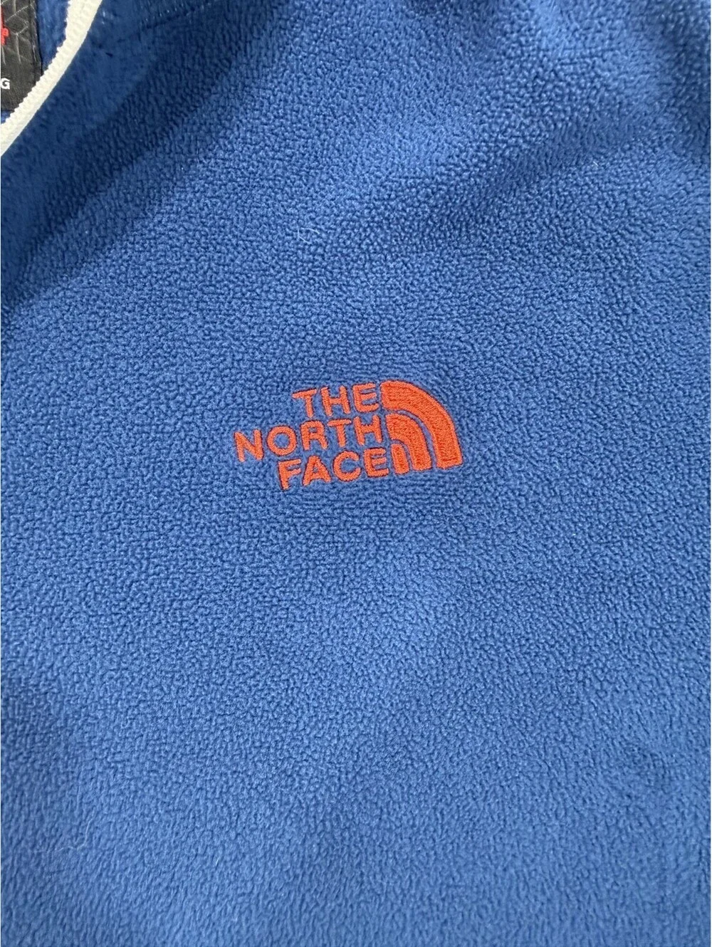 The North Face Fleece Pullover Mens L Blue Quarter Zip Logo Outdoor Hiking